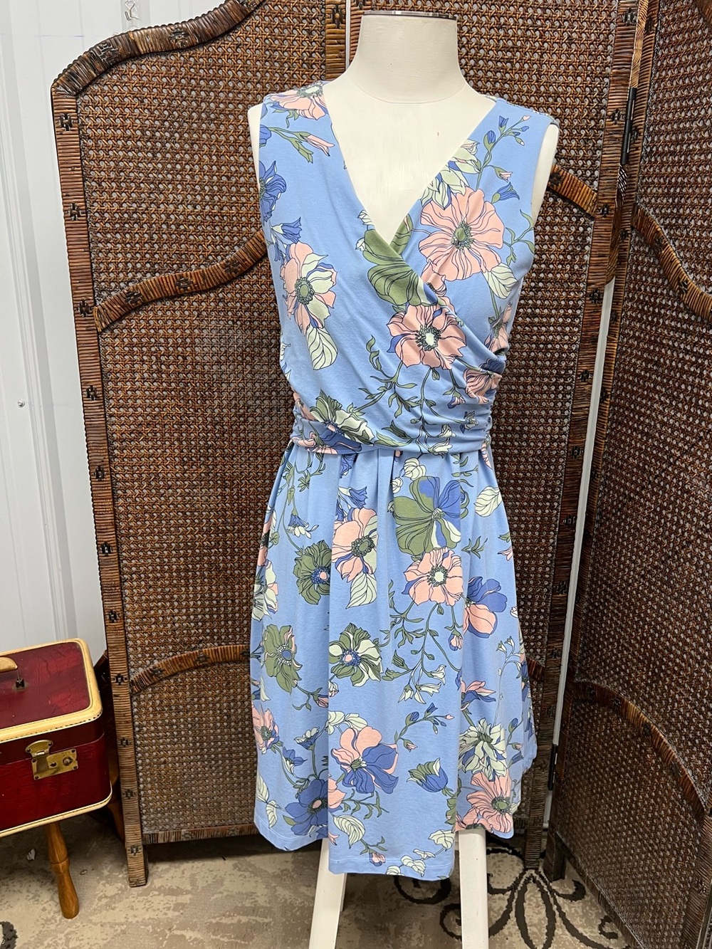 Lands End  dress small 6-8 flowers